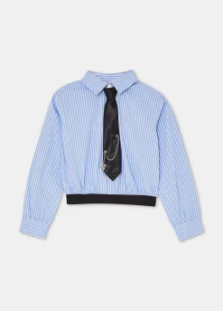 Liu Jo Camisa de algodón a rayas con corbata- Camisetas Y Sudaderas