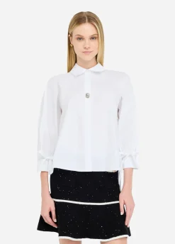 Liu Jo Camisa de algodón con cordones-Mujer Camisas Y Blusas