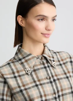 Liu Jo Camisa de cuadros con bordados decorativos-Mujer Camisas Y Blusas