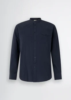 Liu Jo Camisa de Cuello Mao-Hombre Camisas