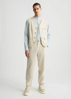 Liu Jo Camisa de Cuello Mao-Hombre Camisas