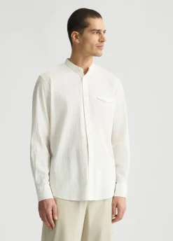 Liu Jo Camisa de Cuello Mao-Hombre Camisas