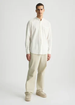 Liu Jo Camisa de Cuello Mao-Hombre Camisas