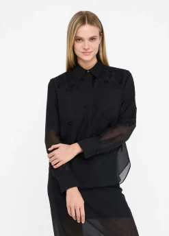 Liu Jo Camisa de organza con bordados-Mujer Camisas Y Blusas