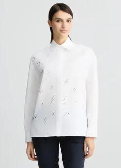 Liu Jo Camisa de popelina con strass-Mujer Camisas Y Blusas
