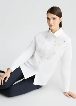 Liu Jo Camisa de popelina con strass-Mujer Camisas Y Blusas