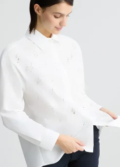 Liu Jo Camisa de popelina con strass-Mujer Camisas Y Blusas