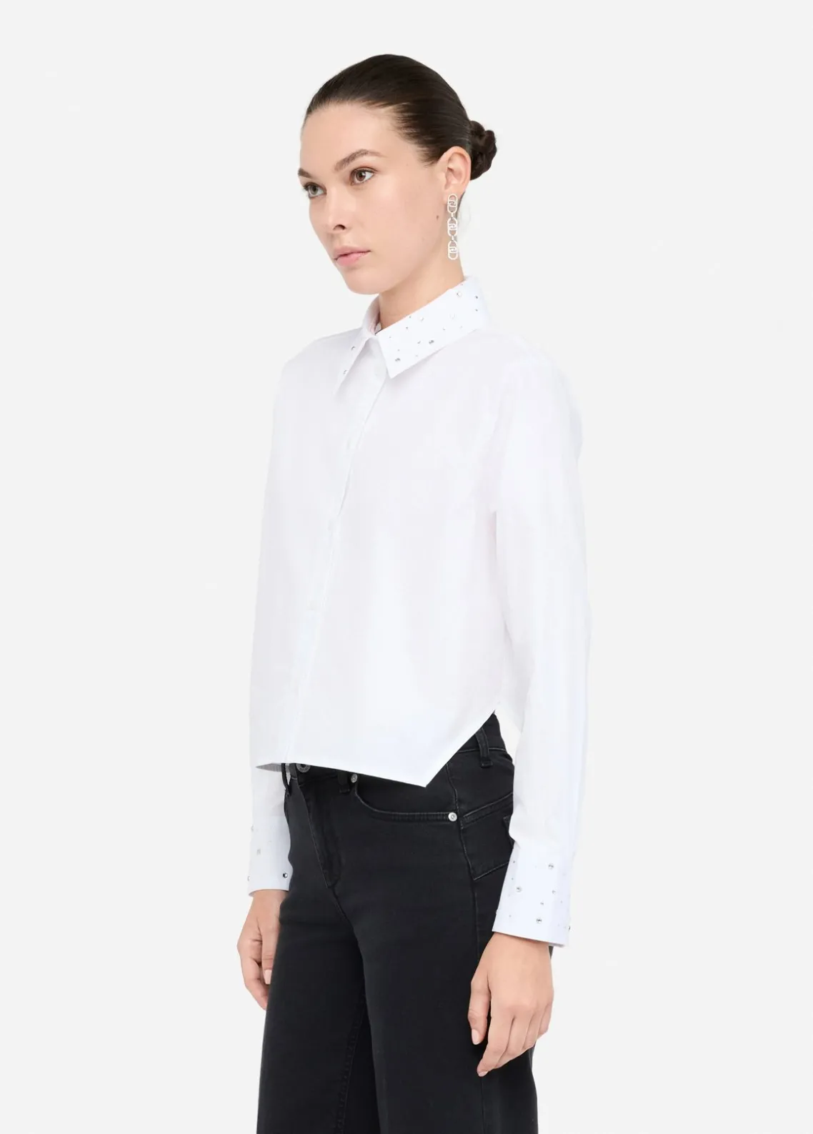 Liu Jo Camisa de popelina con strass-Mujer Camisas Y Blusas