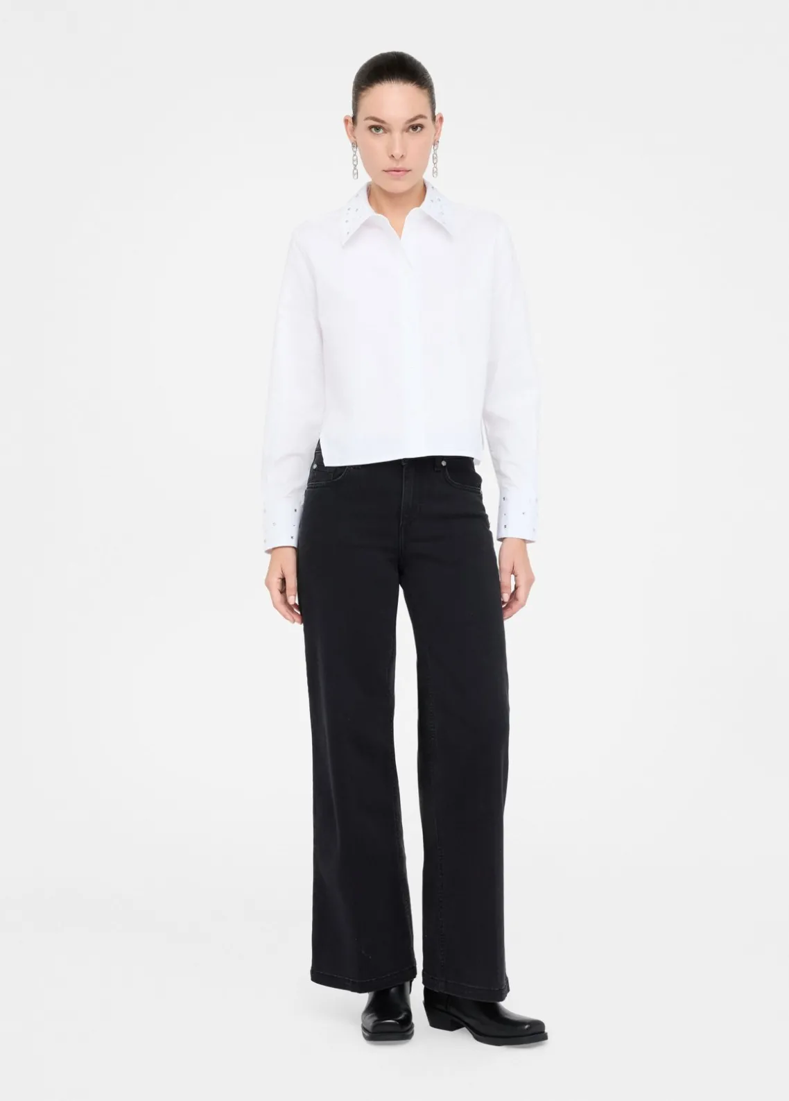 Liu Jo Camisa de popelina con strass-Mujer Camisas Y Blusas