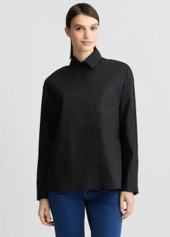 Liu Jo Camisa de popelina con strass-Mujer Camisas Y Blusas