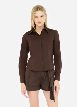 Liu Jo Camisa de popelina con strass-Mujer Camisas Y Blusas