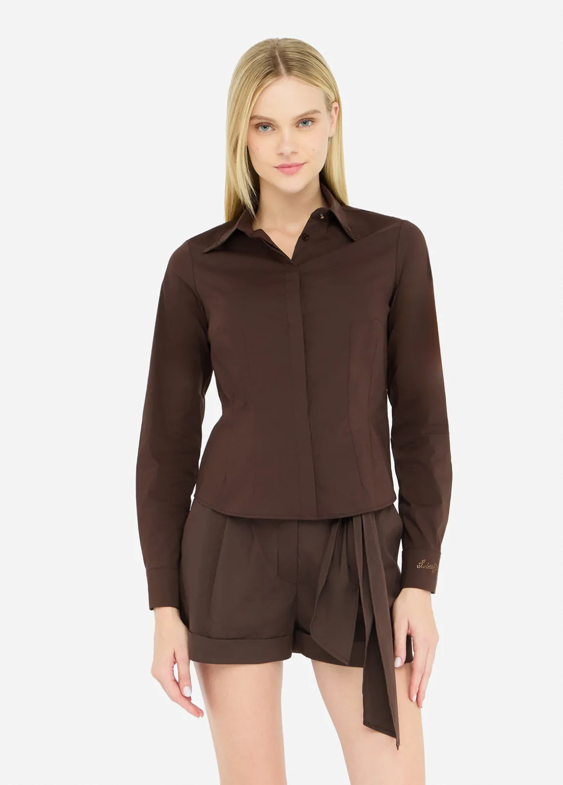 Liu Jo Camisa de popelina con strass-Mujer Camisas Y Blusas