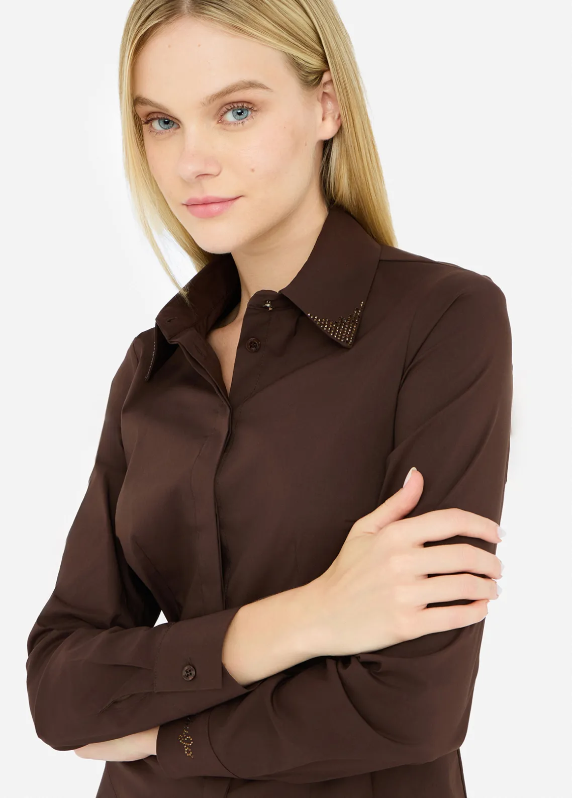 Liu Jo Camisa de popelina con strass-Mujer Camisas Y Blusas