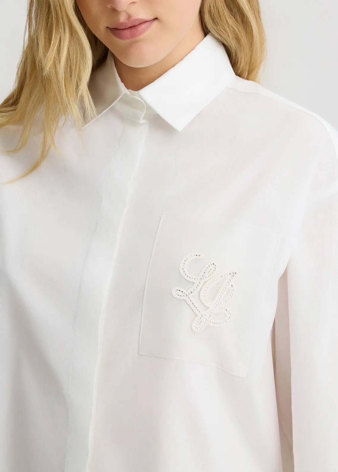 Liu Jo Camisa de popelina y organza-Mujer Camisas Y Blusas