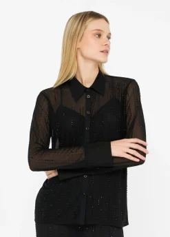 Liu Jo Camisa de tul con strass-Mujer Camisas Y Blusas