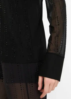 Liu Jo Camisa de tul con strass-Mujer Camisas Y Blusas