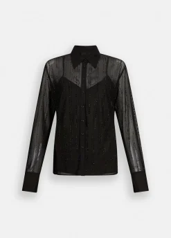 Liu Jo Camisa de tul con strass-Mujer Camisas Y Blusas