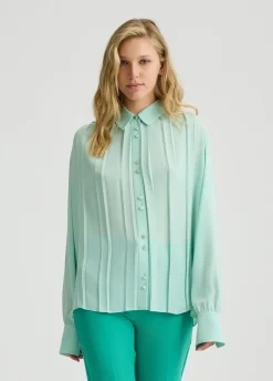 Liu Jo Camisa plisada de georgette-Mujer Camisas Y Blusas