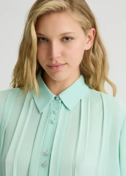 Liu Jo Camisa plisada de georgette-Mujer Camisas Y Blusas