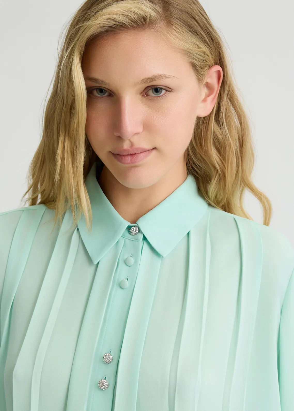 Liu Jo Camisa plisada de georgette-Mujer Camisas Y Blusas