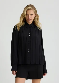Liu Jo Camisa plisada de georgette-Mujer Camisas Y Blusas