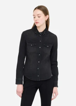 Liu Jo Camisa vaquera con strass-Mujer Camisas Y Blusas