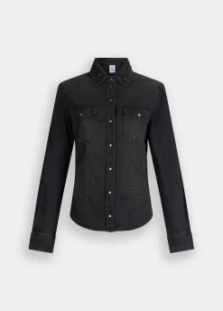Liu Jo Camisa vaquera con strass-Mujer Camisas Y Blusas