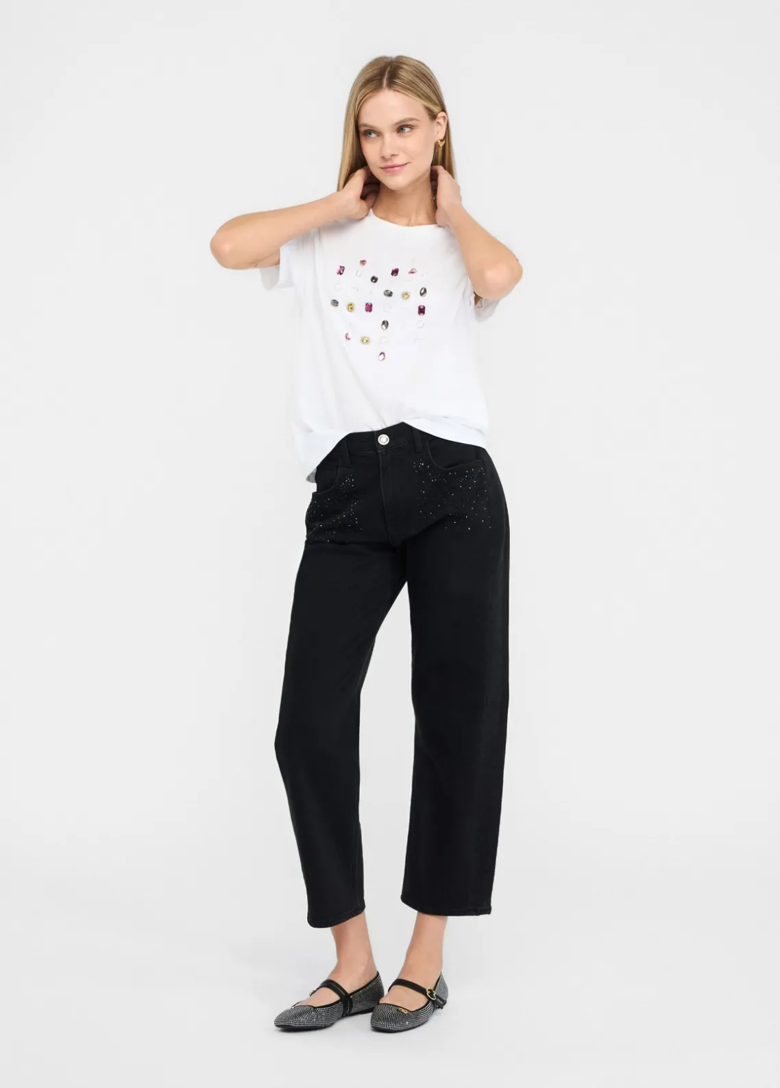Liu Jo Camiseta con aplicaciones-Mujer Camisetas Y Tops
