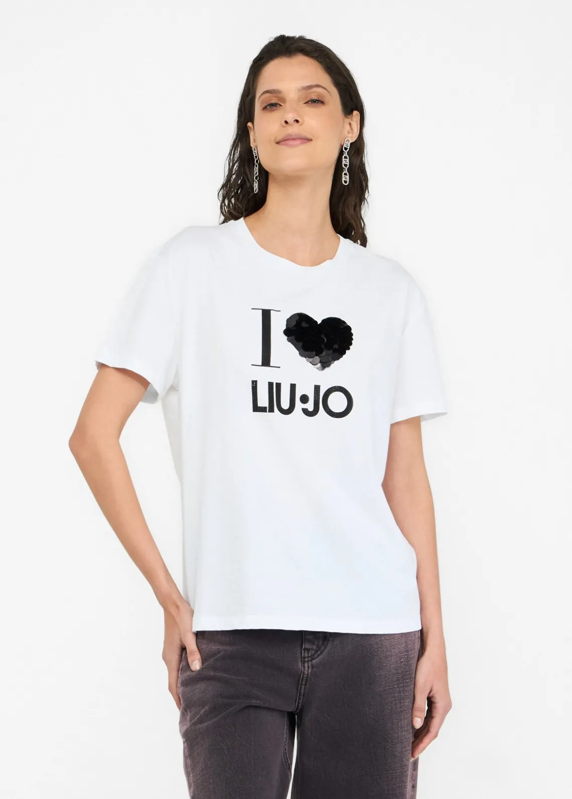 Liu Jo Camiseta con aplicaciones-Mujer Camisetas Y Tops