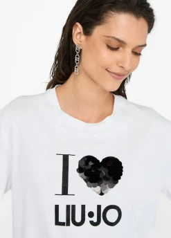 Liu Jo Camiseta con aplicaciones-Mujer Camisetas Y Tops