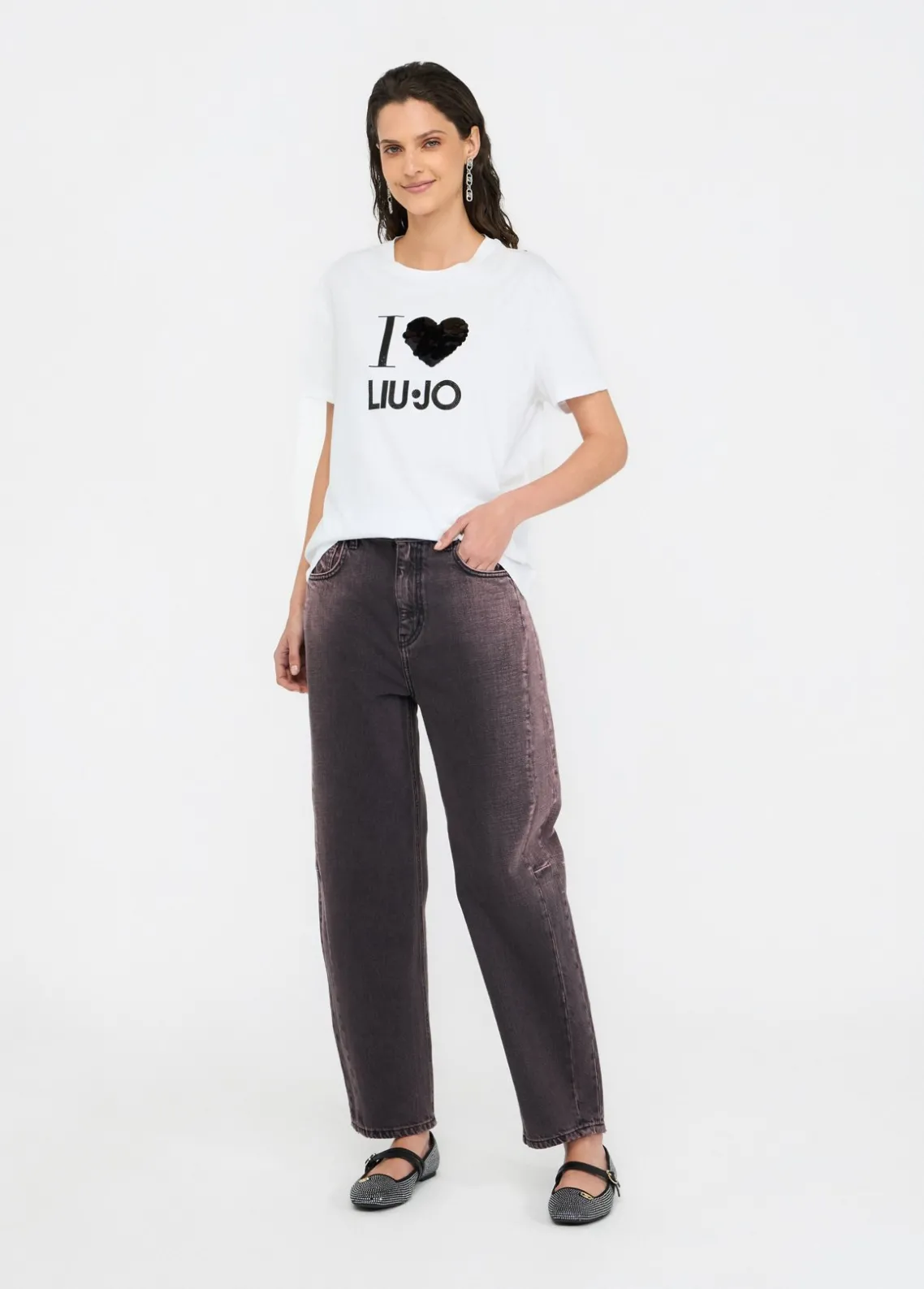 Liu Jo Camiseta con aplicaciones-Mujer Camisetas Y Tops