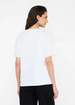 Liu Jo Camiseta con bordado y strass-Mujer Camisetas Y Tops