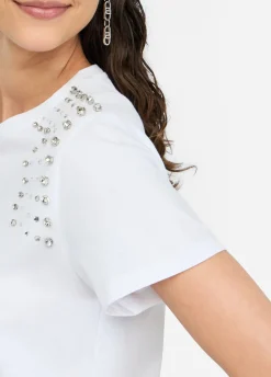 Liu Jo Camiseta con bordados de pedrería-Mujer Camisetas Y Tops