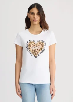 Liu Jo Camiseta con corazón animal-Mujer Camisetas Y Tops