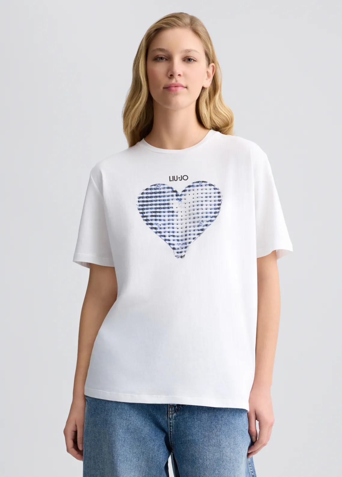 Liu Jo Camiseta con corazón y strass-Mujer Camisetas Y Tops