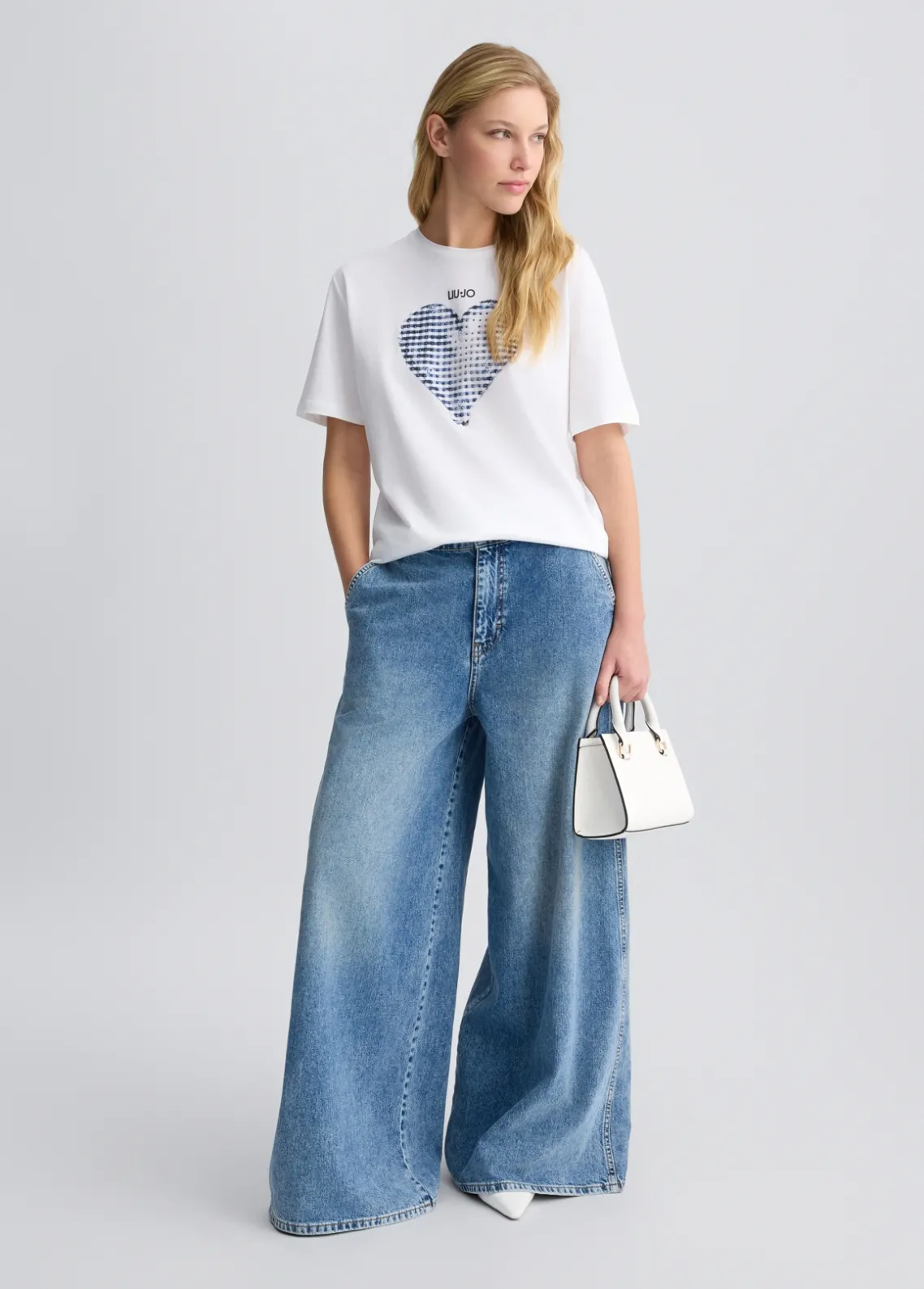 Liu Jo Camiseta con corazón y strass-Mujer Camisetas Y Tops
