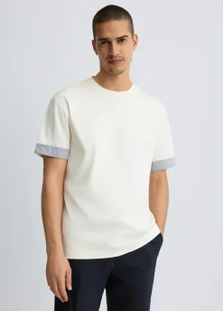 Liu Jo Camiseta con detalles de popelina-Hombre Polos Y Camisetas