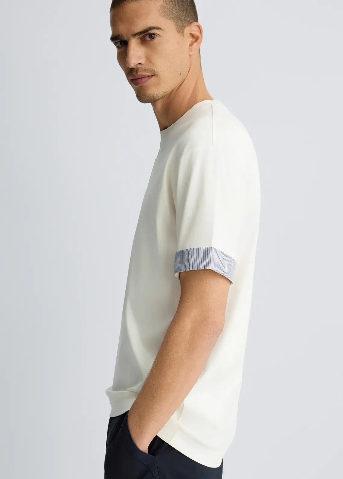 Liu Jo Camiseta con detalles de popelina-Hombre Polos Y Camisetas