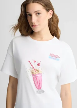 Liu Jo Camiseta con estampado y strass-Mujer Camisetas Y Tops