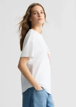 Liu Jo Camiseta con estampado y strass-Mujer Camisetas Y Tops