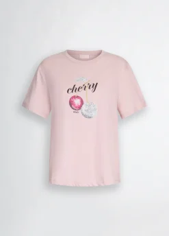 Liu Jo Camiseta con estampado y strass-Mujer Camisetas Y Tops