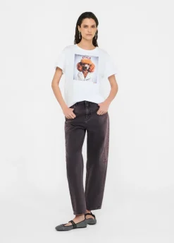 Liu Jo Camiseta con estampado y strass-Mujer Camisetas Y Tops