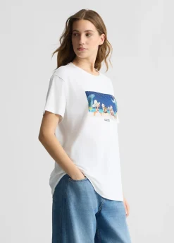 Liu Jo Camiseta con estampado y strass-Mujer Camisetas Y Tops