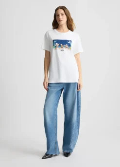 Liu Jo Camiseta con estampado y strass-Mujer Camisetas Y Tops