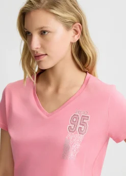 Liu Jo Camiseta con estampado y strass-Mujer Ropa Deportiva|Camisetas Y Tops