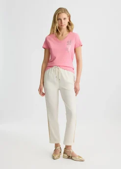 Liu Jo Camiseta con estampado y strass-Mujer Ropa Deportiva|Camisetas Y Tops