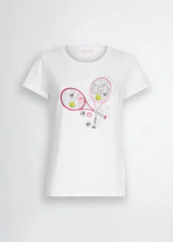 Liu Jo Camiseta con estampado y strass-Mujer Camisetas Y Tops