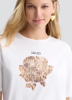 Liu Jo Camiseta con flor de estampado animal-Mujer Camisetas Y Tops