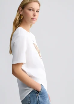 Liu Jo Camiseta con flor de estampado animal-Mujer Camisetas Y Tops
