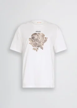 Liu Jo Camiseta con flor de estampado animal-Mujer Camisetas Y Tops